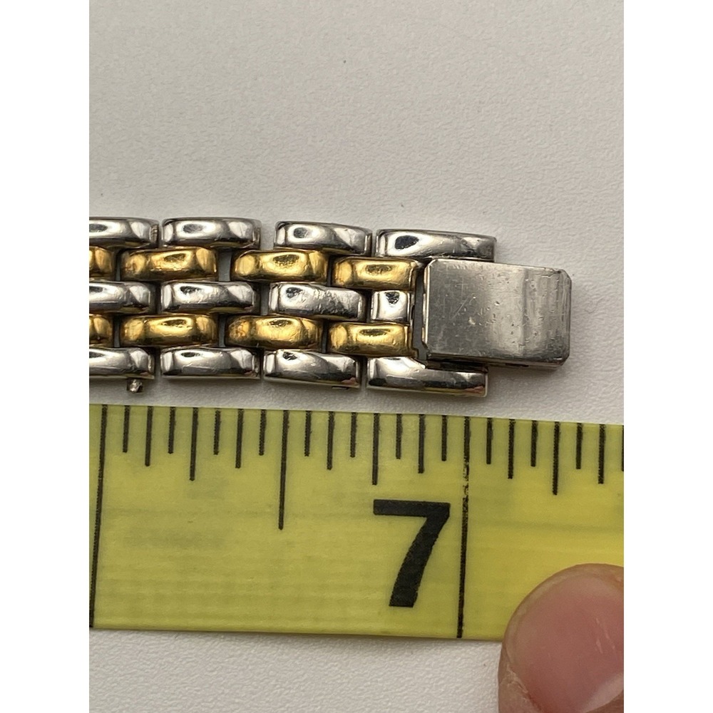 Anne Klein Two-Tone Rhinestone Rectangular MOP Face Sign. Working New Battery - Picture 10 of 10